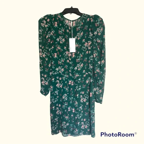 NWT reformation Juni long sleeve bodycon floral mini dress size 4 - Picture 3 of 4